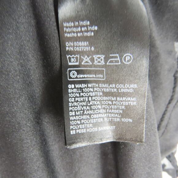 H&M Sleeveless Black Mesh Polka Dot Ruffle Sleeve Mini Dress Chic Size 2 Small - Picture 7 of 10